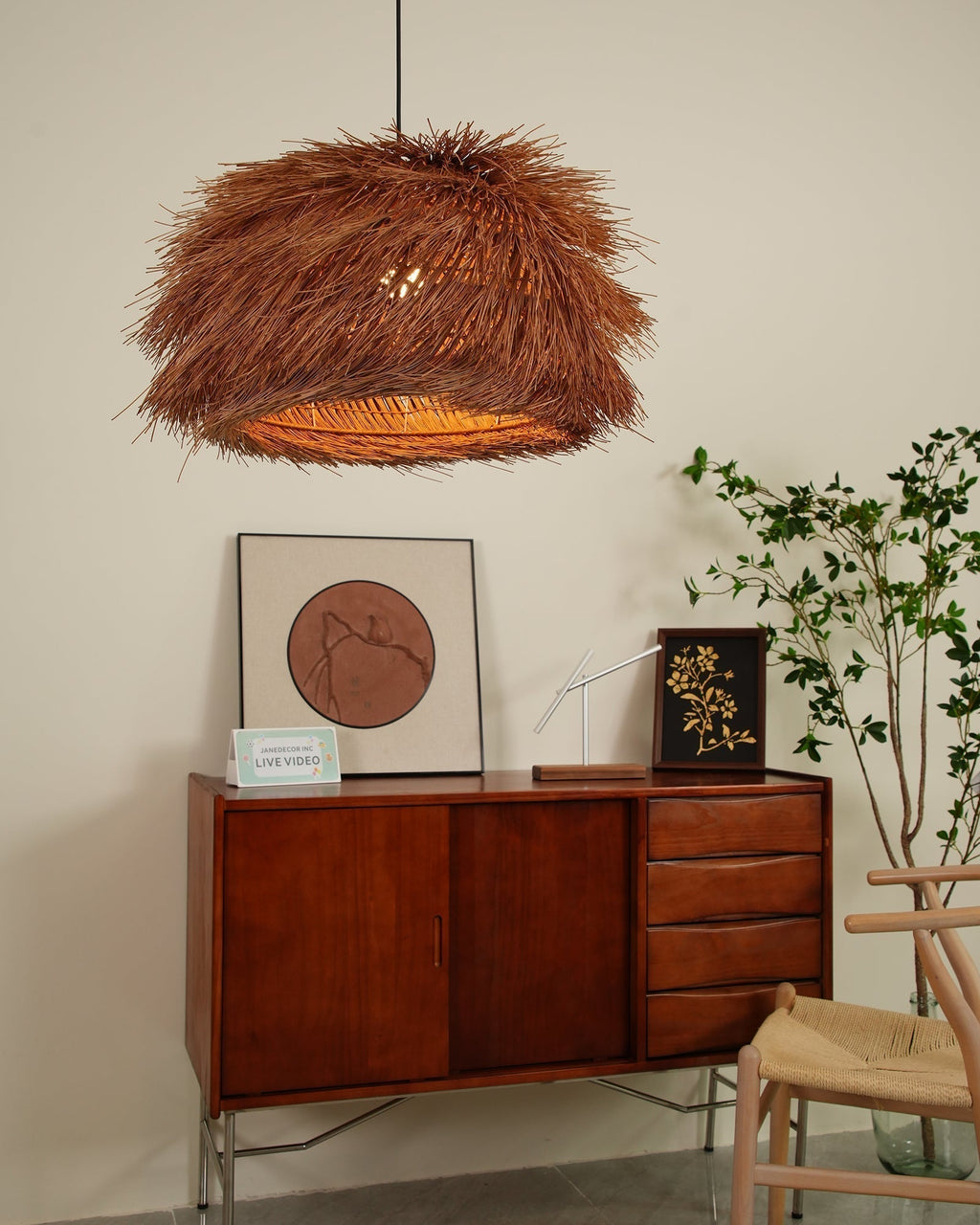 Wickora Lampe Pendante Rétro en Osier - Neutralighting