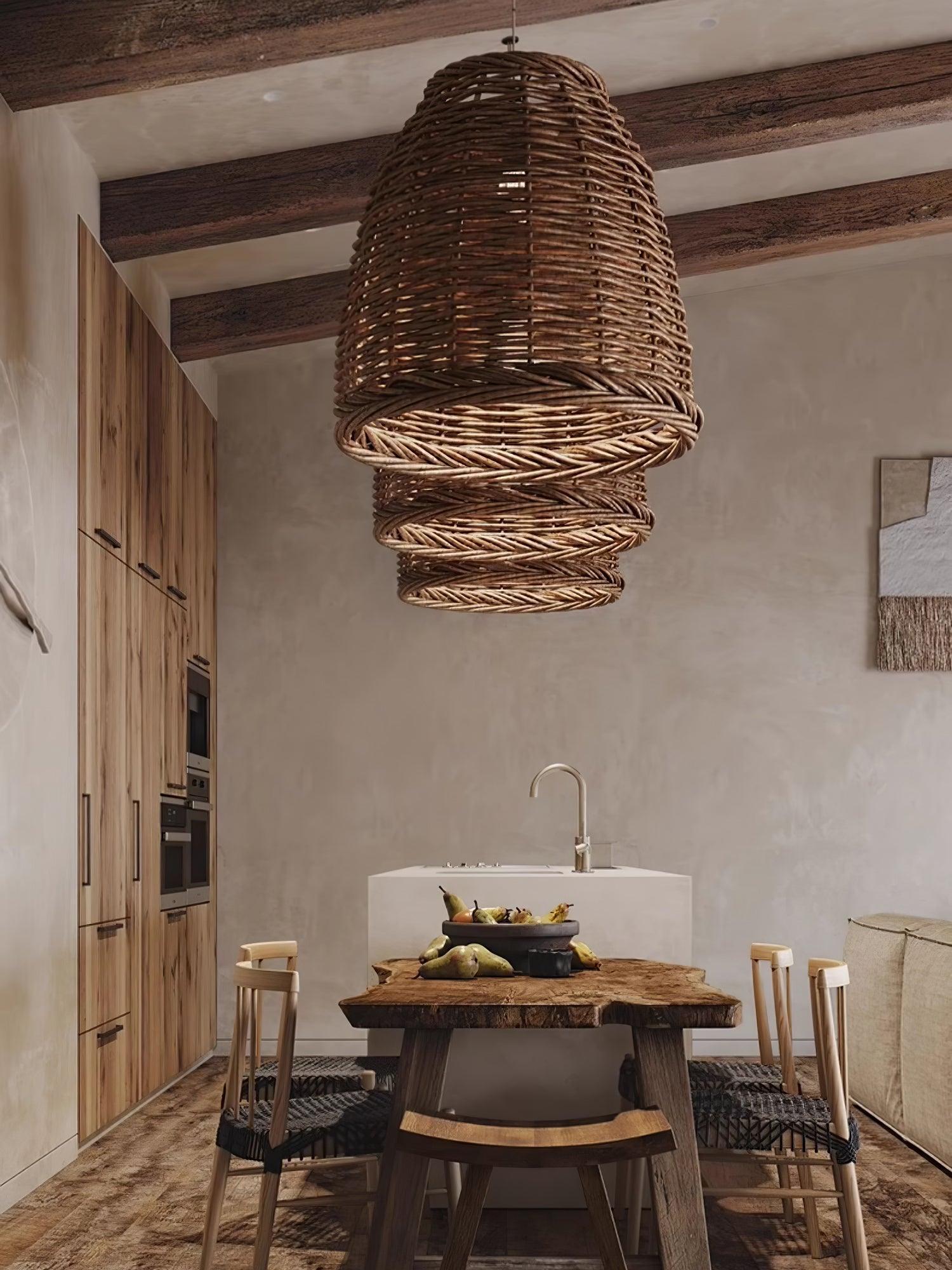 Wickora Lampe Pendante Rétro en Osier - Neutralighting