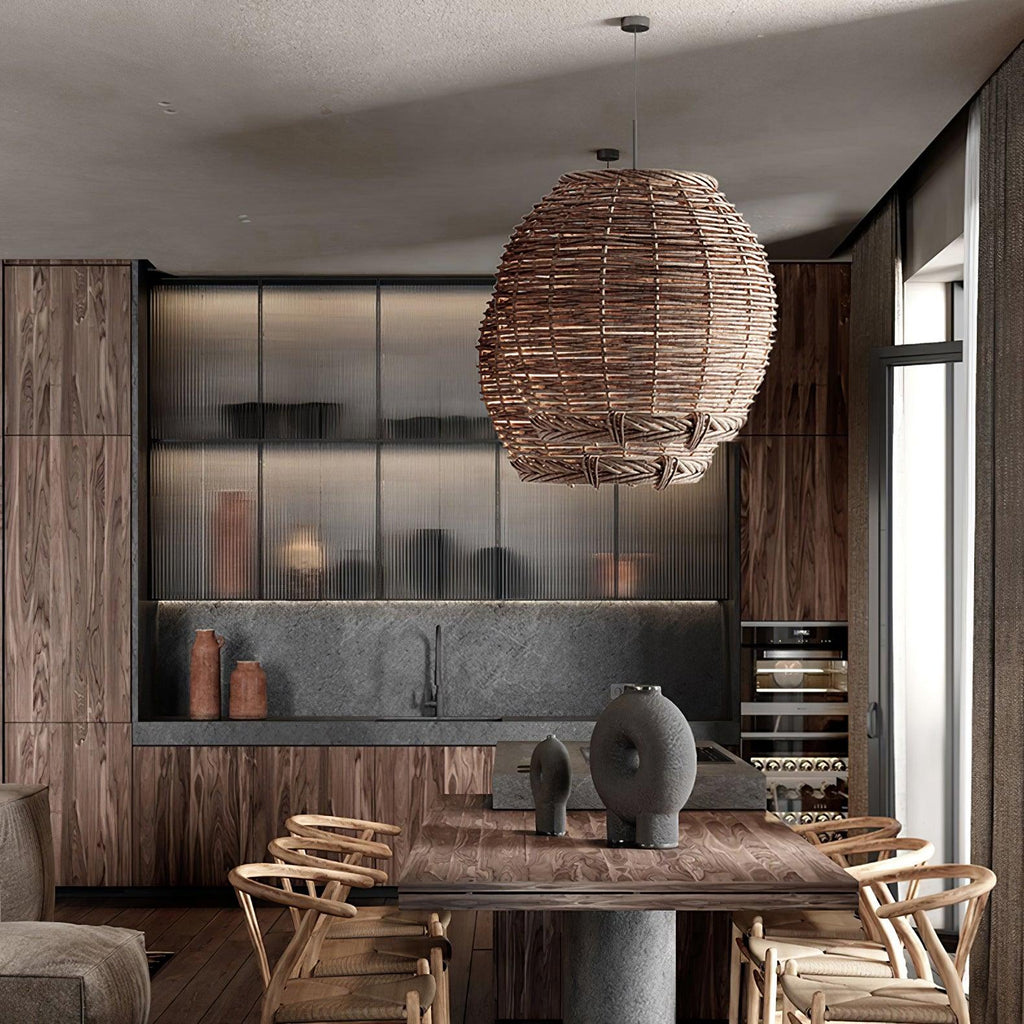 Wickora Lampe Pendante Rétro en Osier - Neutralighting