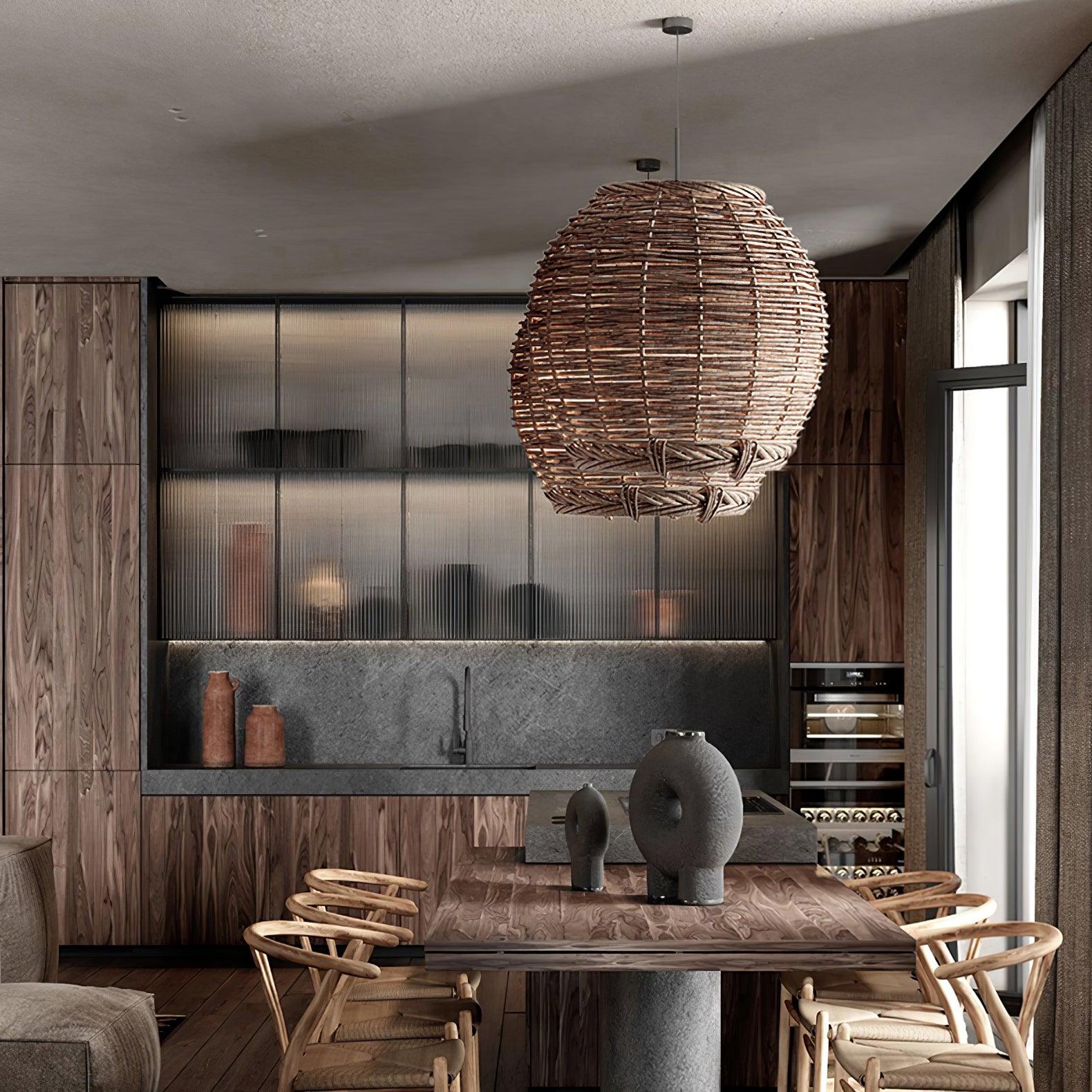 Wickora Lampe Pendante Rétro en Osier - Neutralighting