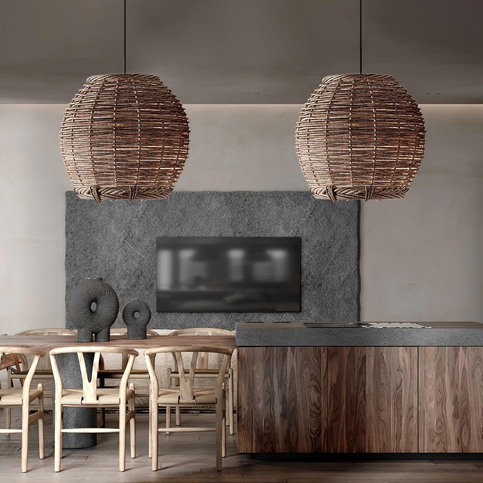 Wickora Lampe Pendante Rétro en Osier - Neutralighting