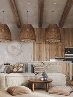 Wickora Lampe Pendante Rétro en Osier - Neutralighting