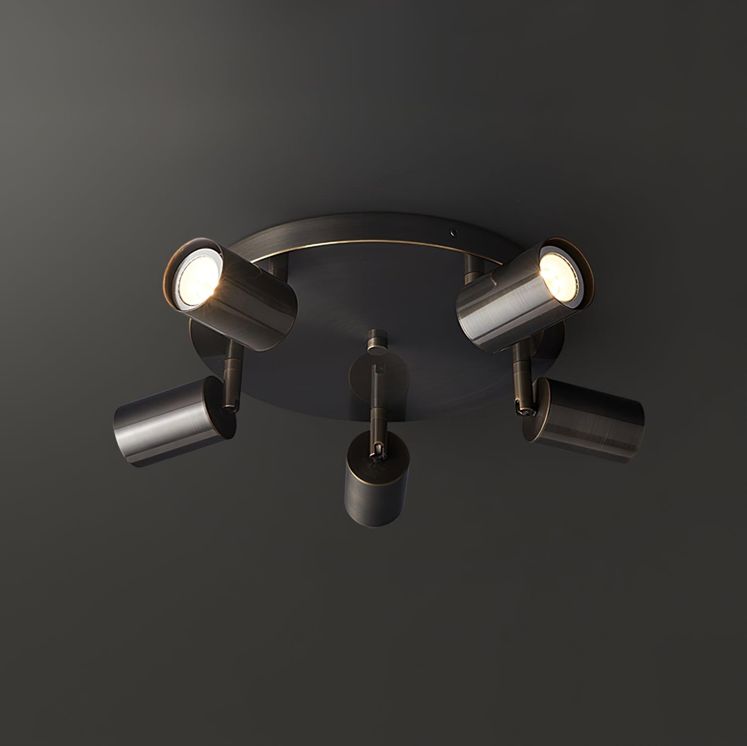 Solara Ceiling Lamp Brass Cylinder Adjustable Contemporary - Neutralighting