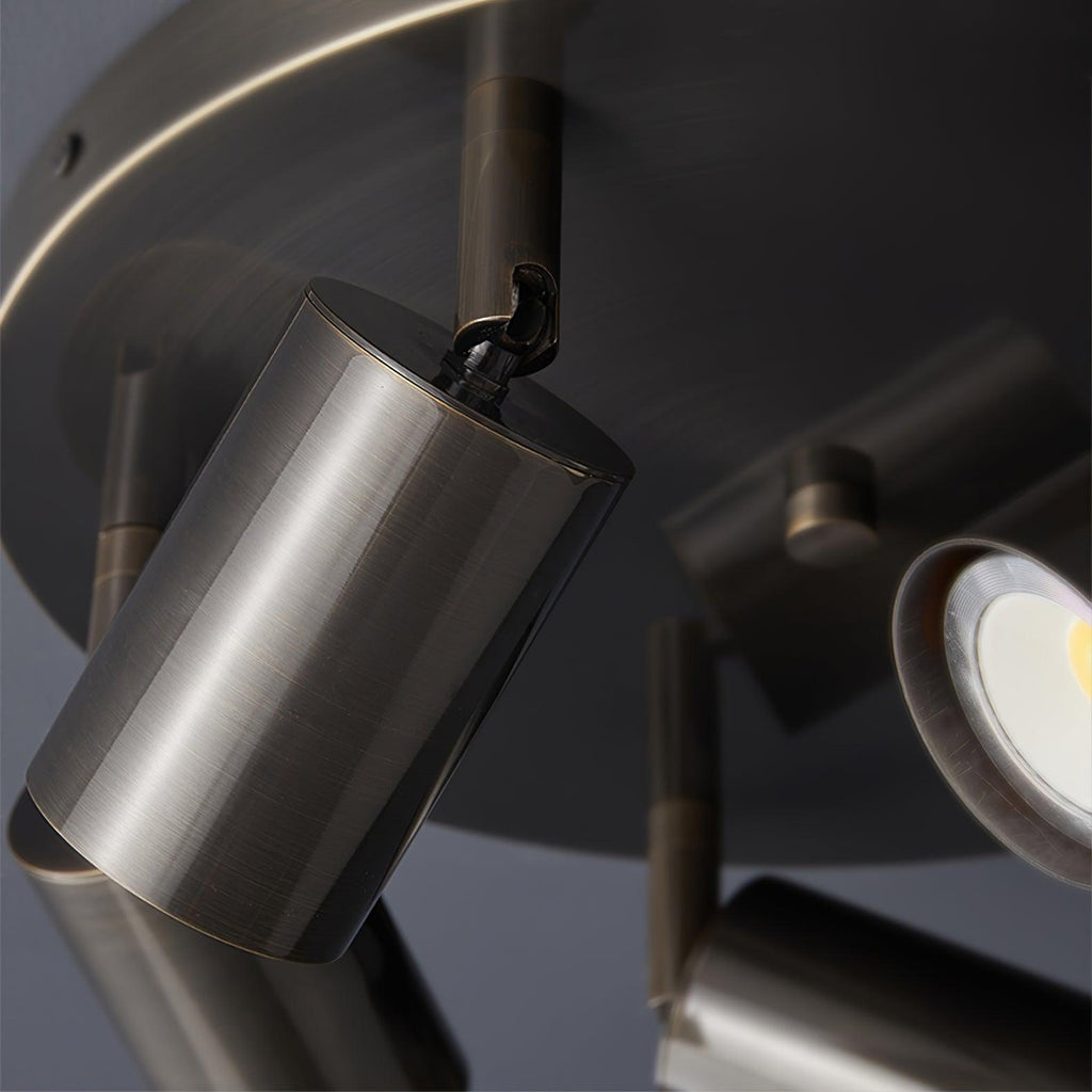 Solara Ceiling Lamp Brass Cylinder Adjustable Contemporary - Neutralighting