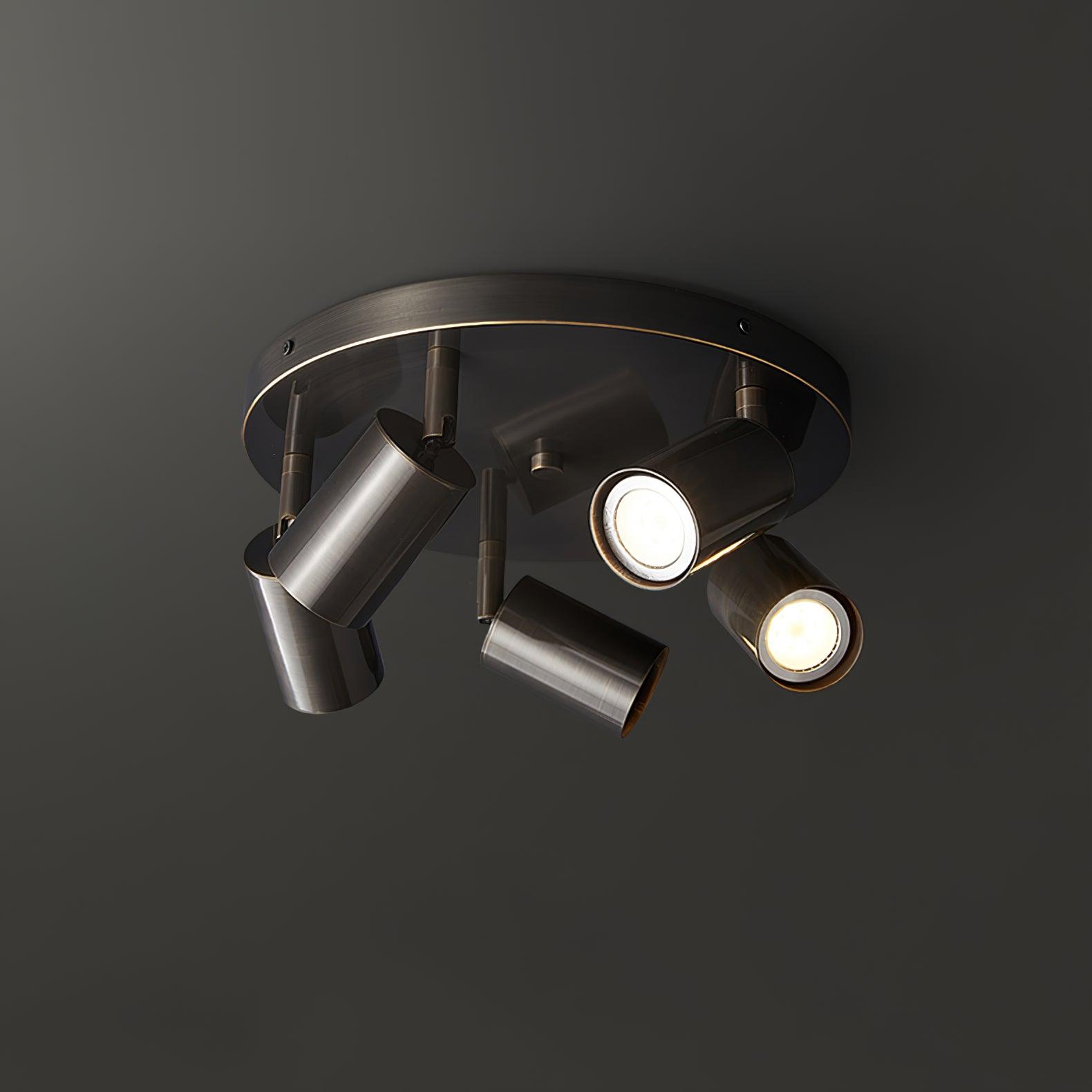 Solara Ceiling Lamp Brass Cylinder Adjustable Contemporary - Neutralighting