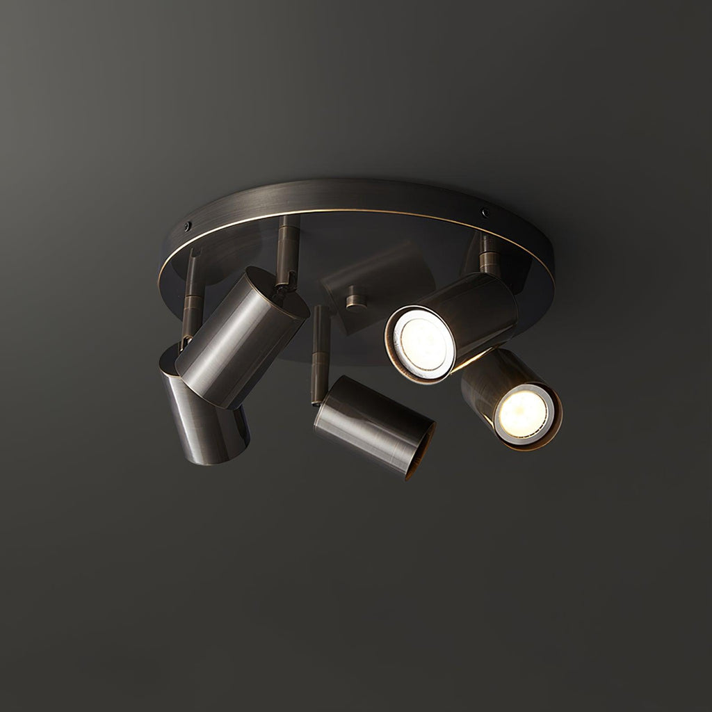 Solara Ceiling Lamp Brass Cylinder Adjustable Contemporary - Neutralighting