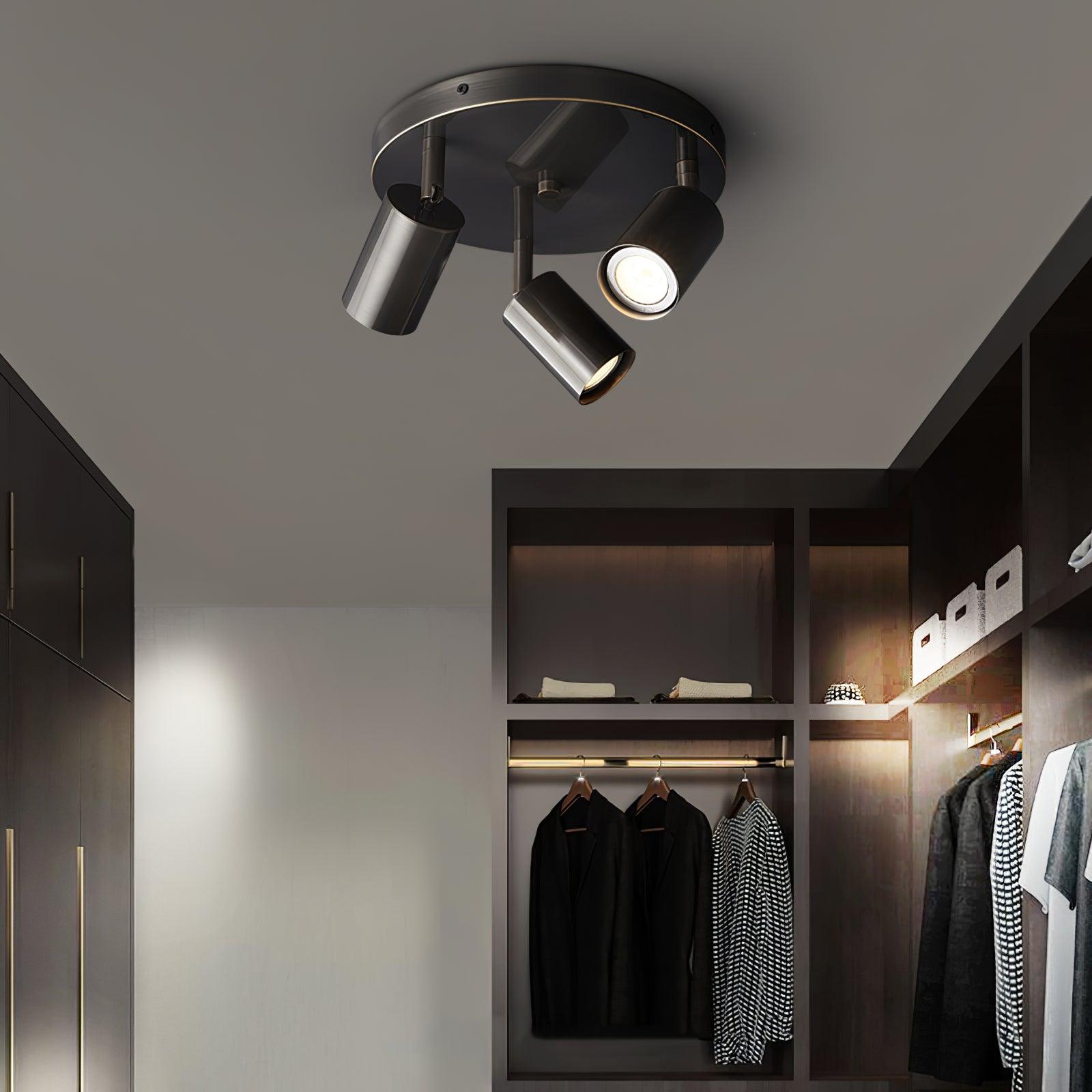 Solara Ceiling Lamp Brass Cylinder Adjustable Contemporary - Neutralighting