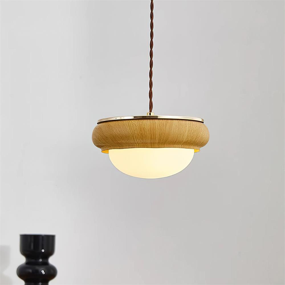 Quillon Lampe Suspendue en Anneau de Bois - Neutralighting