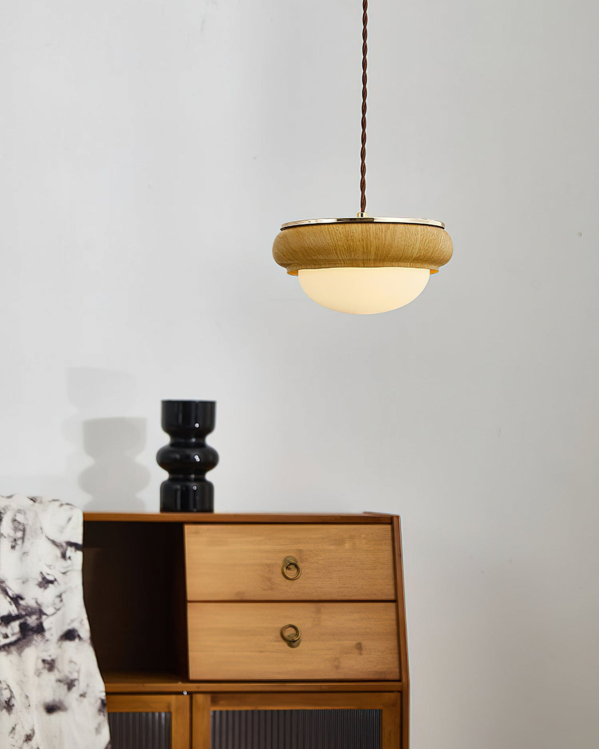 Quillon Lampe Suspendue en Anneau de Bois - Neutralighting