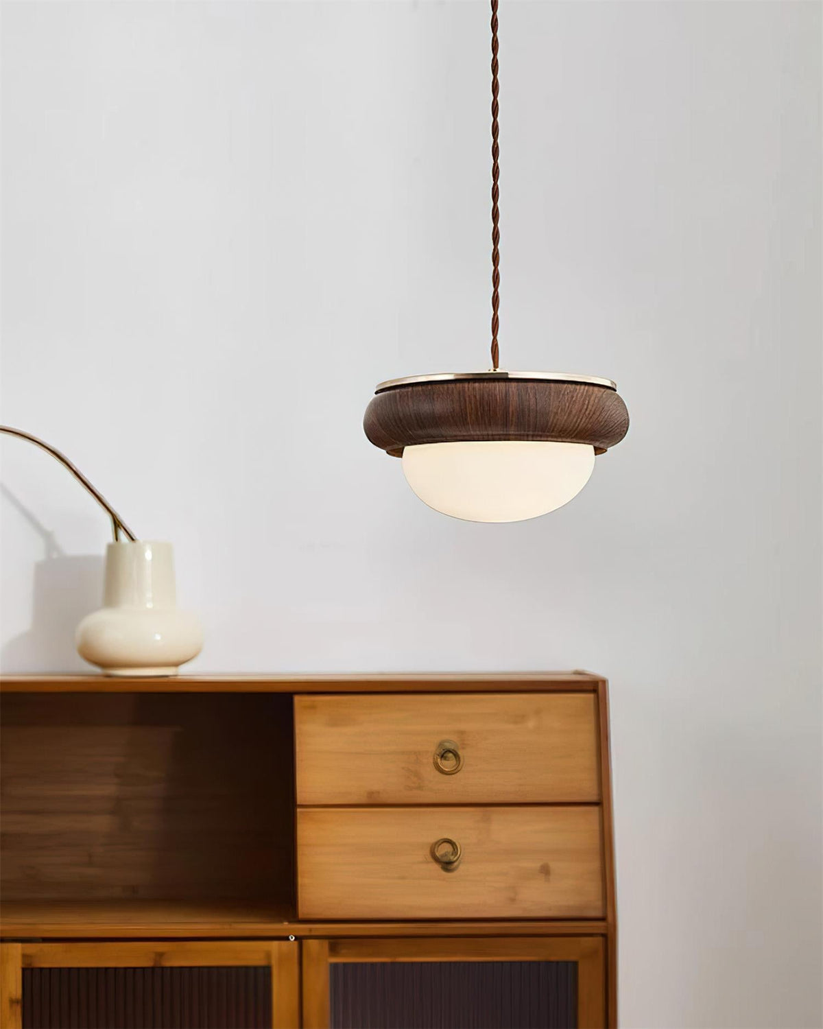 Quillon Lampe Suspendue en Anneau de Bois - Neutralighting