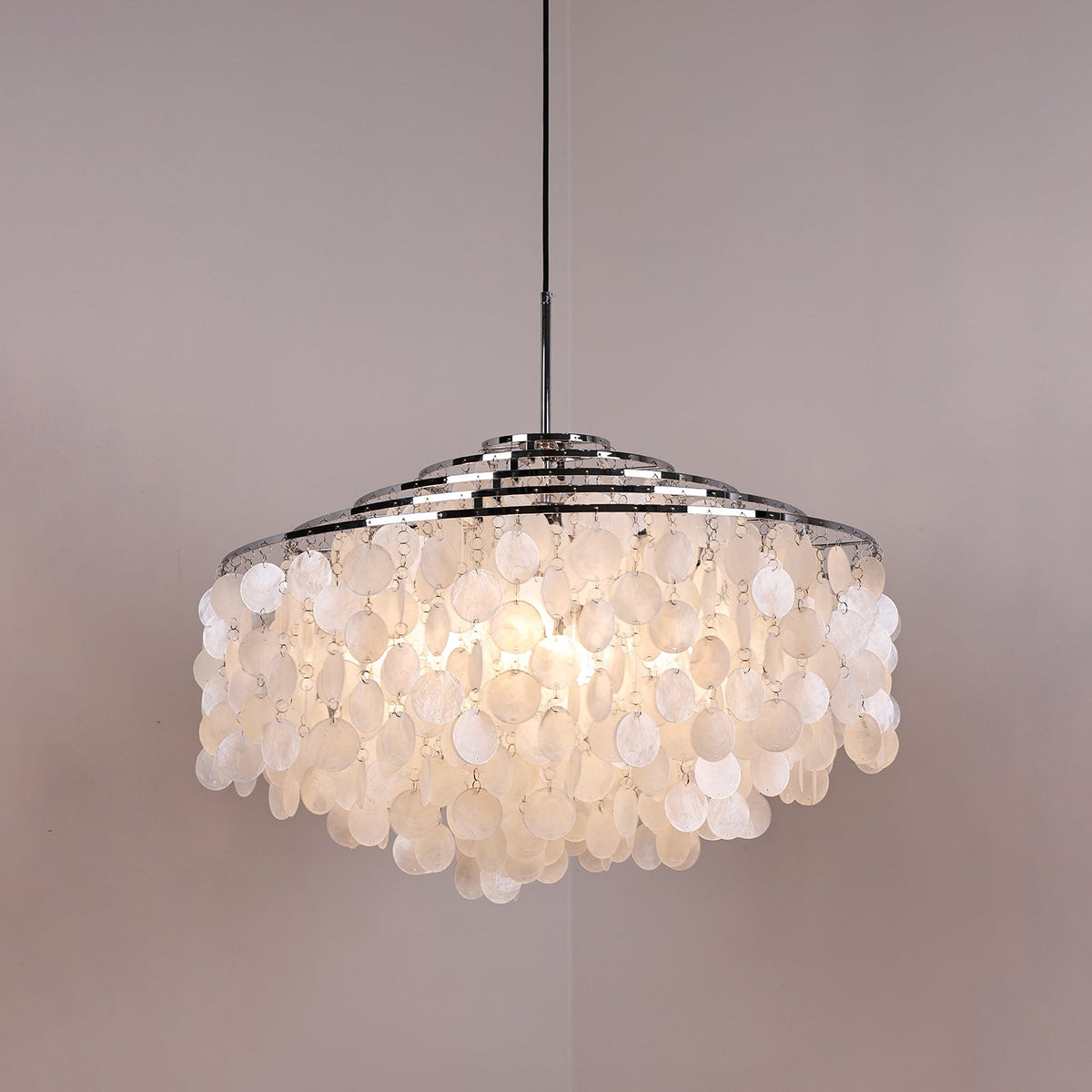 Lustra Suspension Lampe Anneau Rond en Coquillage - Neutralighting