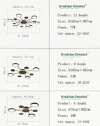 Moderne Suspension Multi Contemporaine, Metal/Acrylique, Noir Mat, Salon - Neutralighting