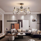 Moderne Suspension Multi Contemporaine, Metal/Acrylique, Noir Mat, Salon - Neutralighting