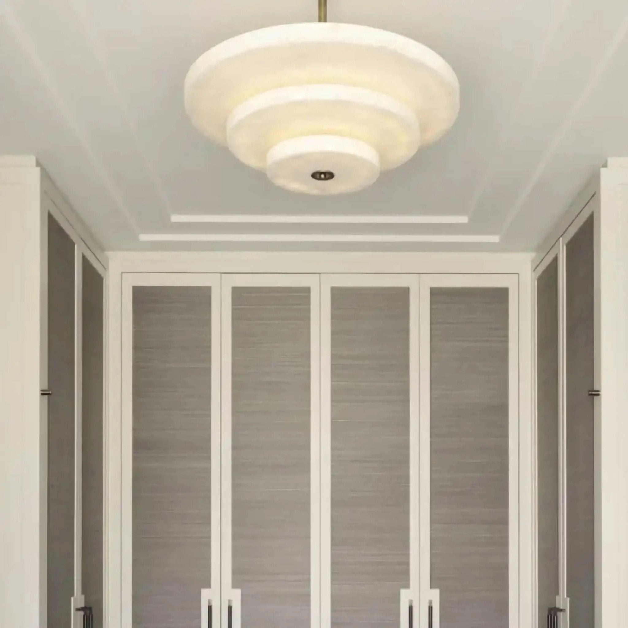 Liora Chandelier Suspension Minimaliste en Albâtre - Neutralighting
