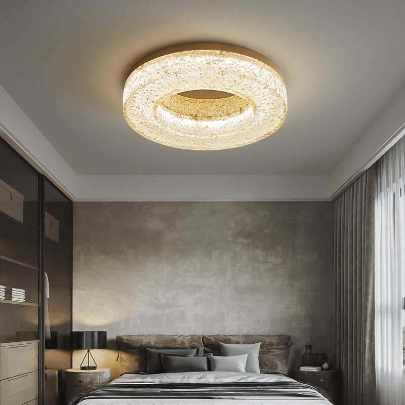 AshaionisPlafonnier en Résine Cercle Craqué Glacé - Neutralighting