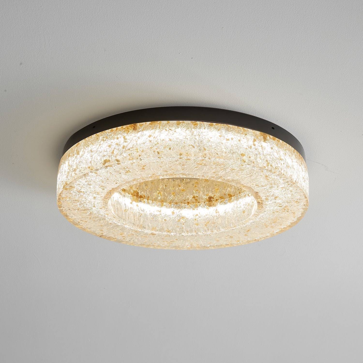 AshaionisPlafonnier en Résine Cercle Craqué Glacé - Neutralighting