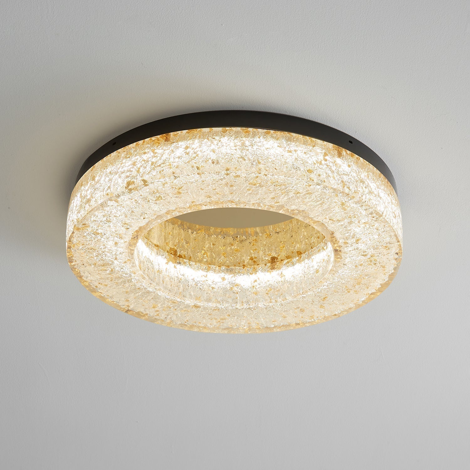 AshaionisPlafonnier en Résine Cercle Craqué Glacé - Neutralighting