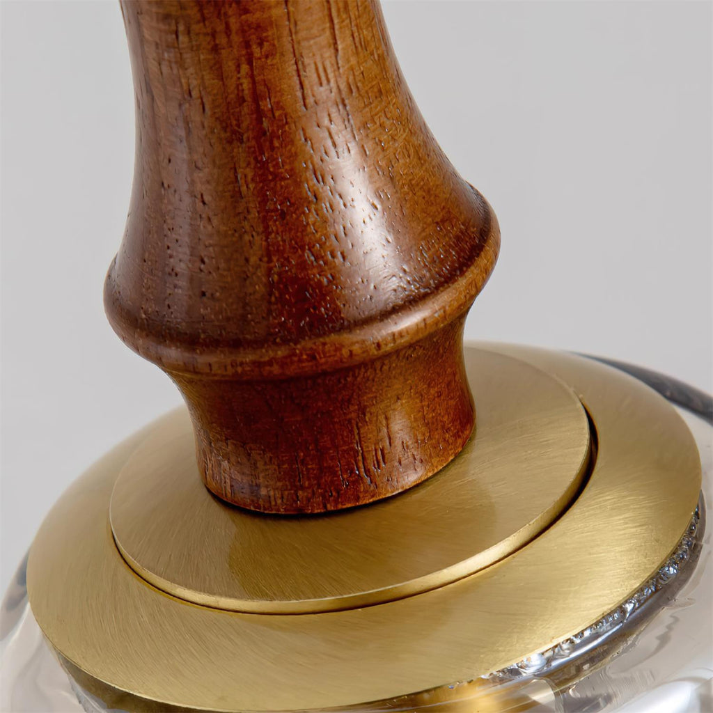 Virelli Lampe Pendante Bois de Noyer Abat-jour Cube en Verre Sculptural Chic - Neutralighting