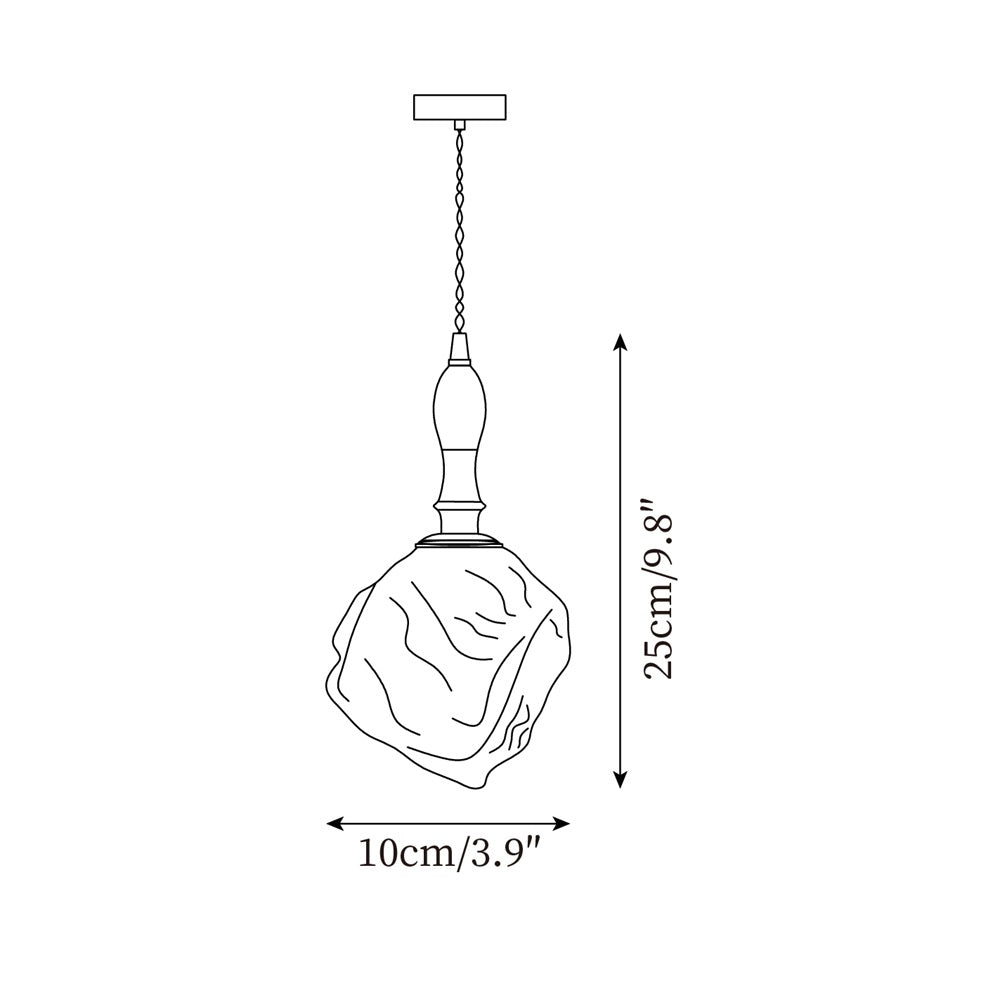 Virelli Lampe Pendante Bois de Noyer Abat-jour Cube en Verre Sculptural Chic - Neutralighting