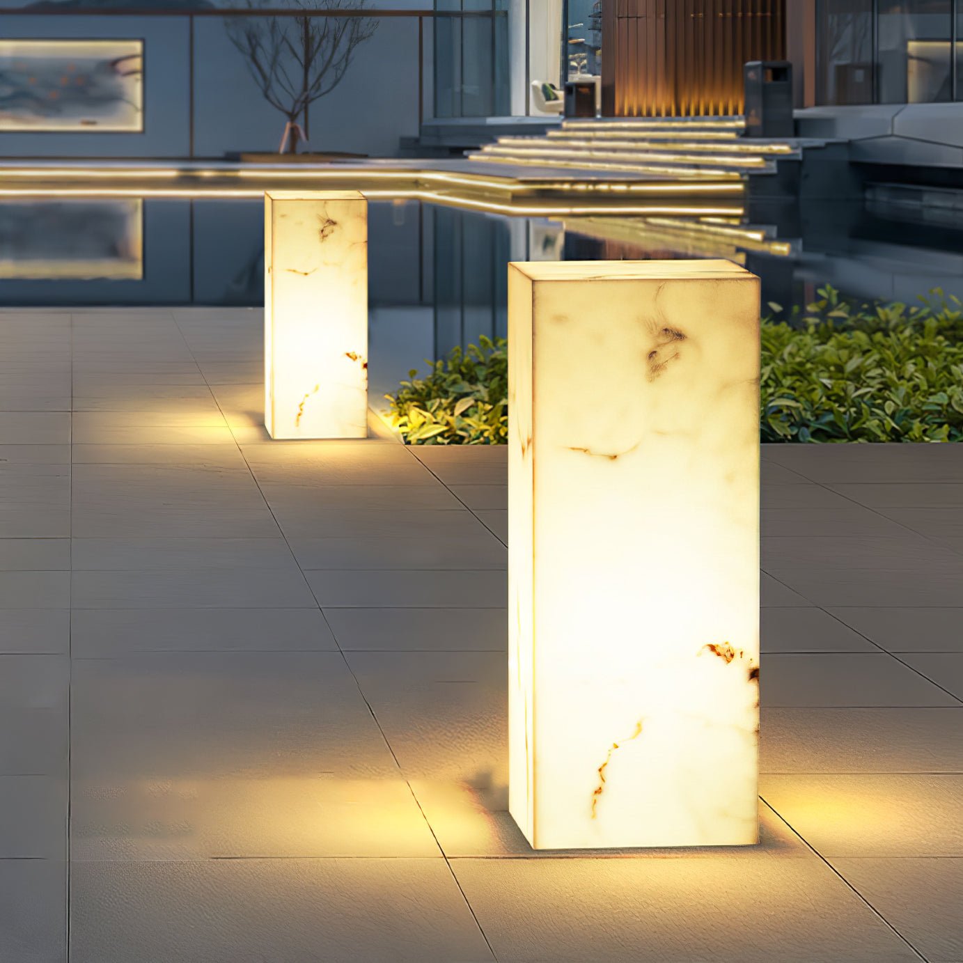 Ardorion Moderne Minimaliste Cube Marbre Extérieur Lumière - Neutralighting