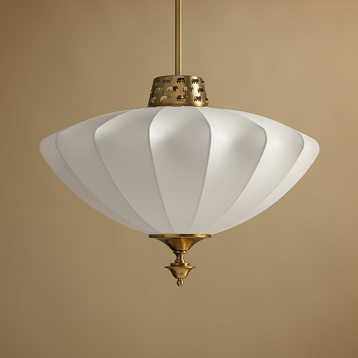 Ortalara Suspension Vintage Élégante en Soie Fleurie - Neutralighting