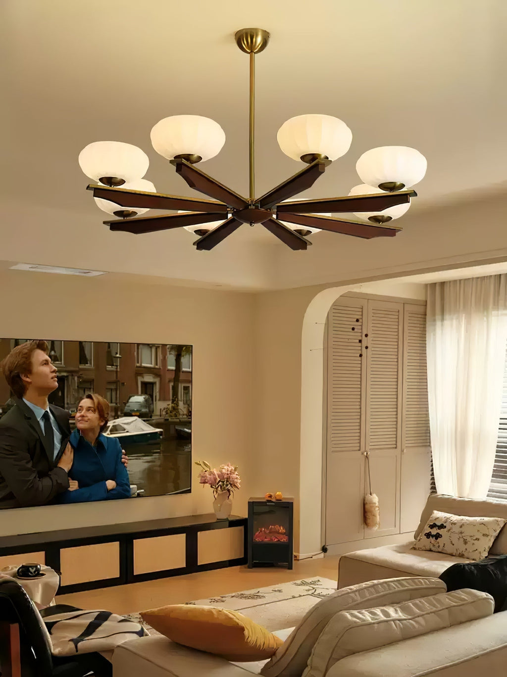 Uzoror Lustre Vintage Traditionnel Élégant en Bois - Neutralighting
