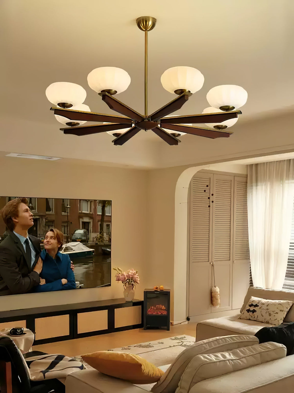 Uzoror Lustre Vintage Traditionnel Élégant en Bois - Neutralighting