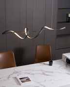 Aveline Suspension moderne LED Wave noire - Neutralighting