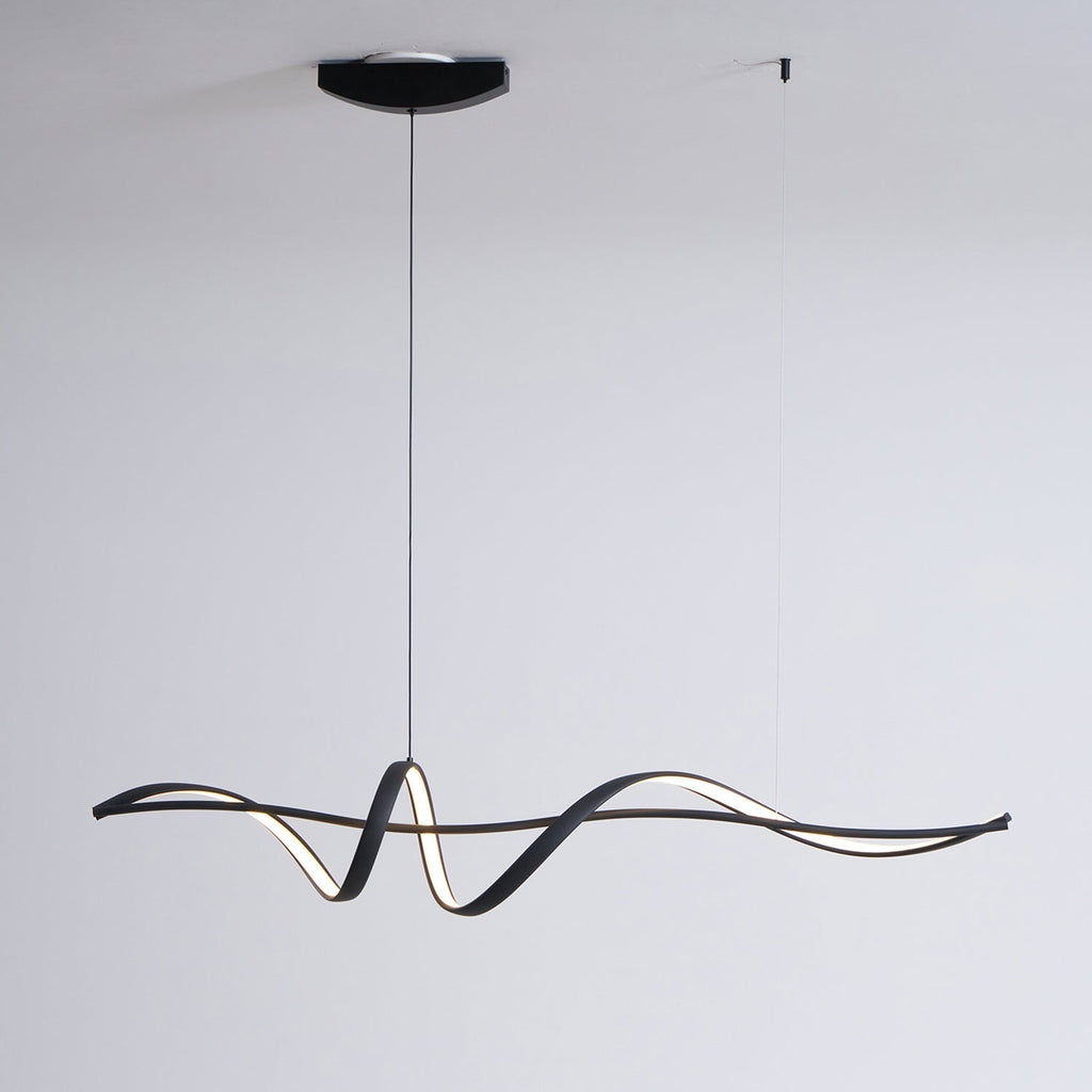 Aveline Suspension moderne LED Wave noire - Neutralighting