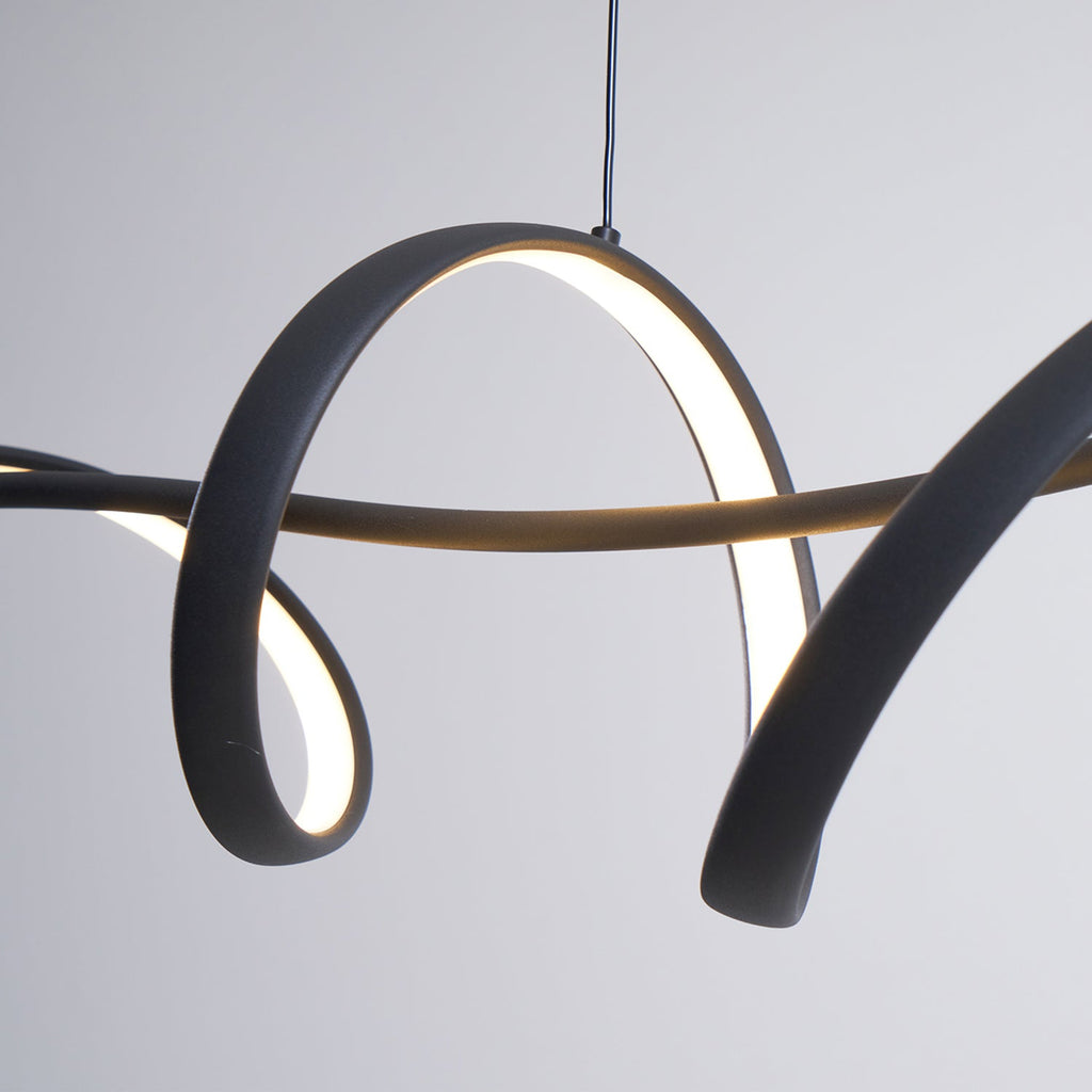 Aveline Suspension moderne LED Wave noire - Neutralighting