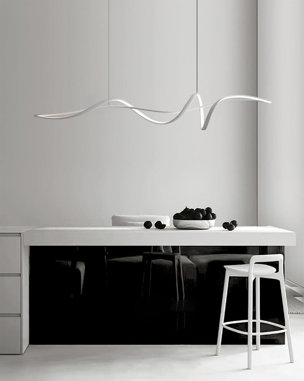 Aveline Suspension moderne LED Wave noire - Neutralighting