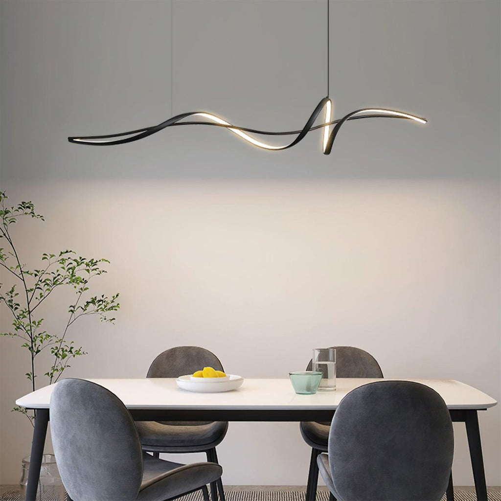 Aveline Suspension moderne LED Wave noire - Neutralighting