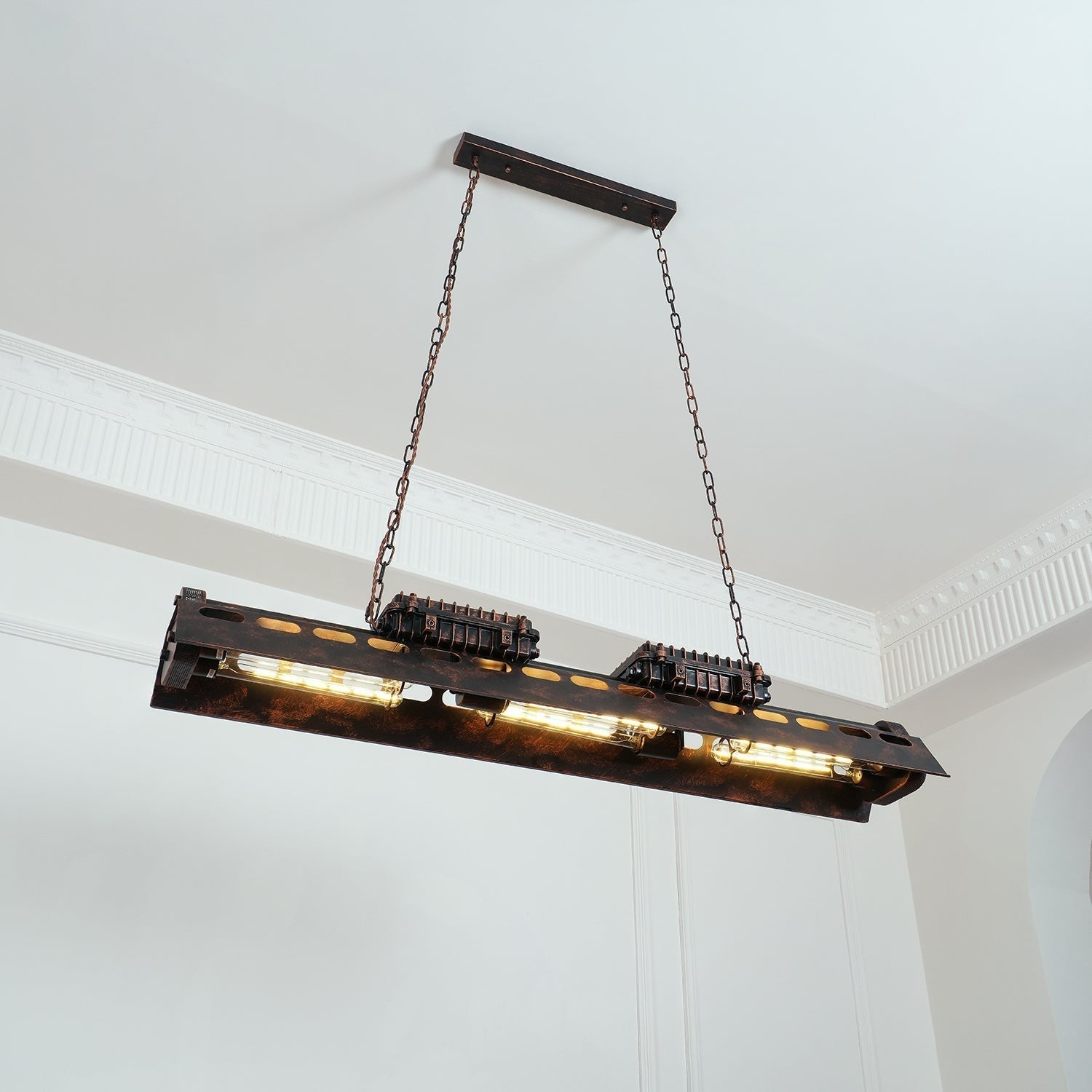 Lustra Chandelier Cadre Rectangulaire Industriel - Neutralighting