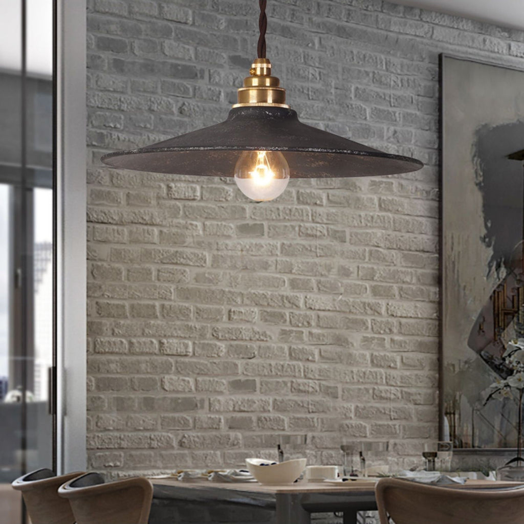 Zotheira Lampe Pendentive Métal Plat Industriel Vintage - Neutralighting