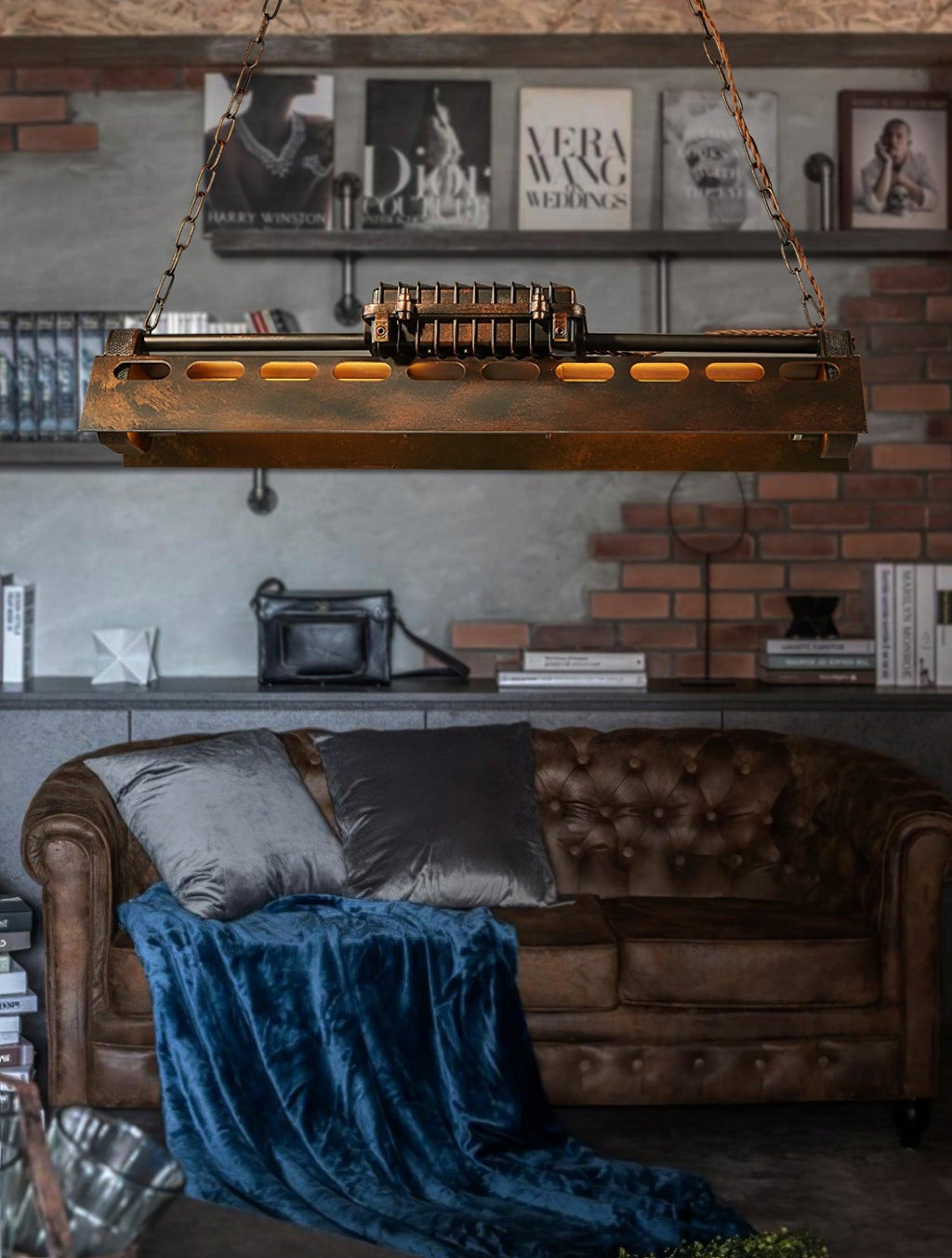 Lustra Chandelier Cadre Rectangulaire Industriel - Neutralighting