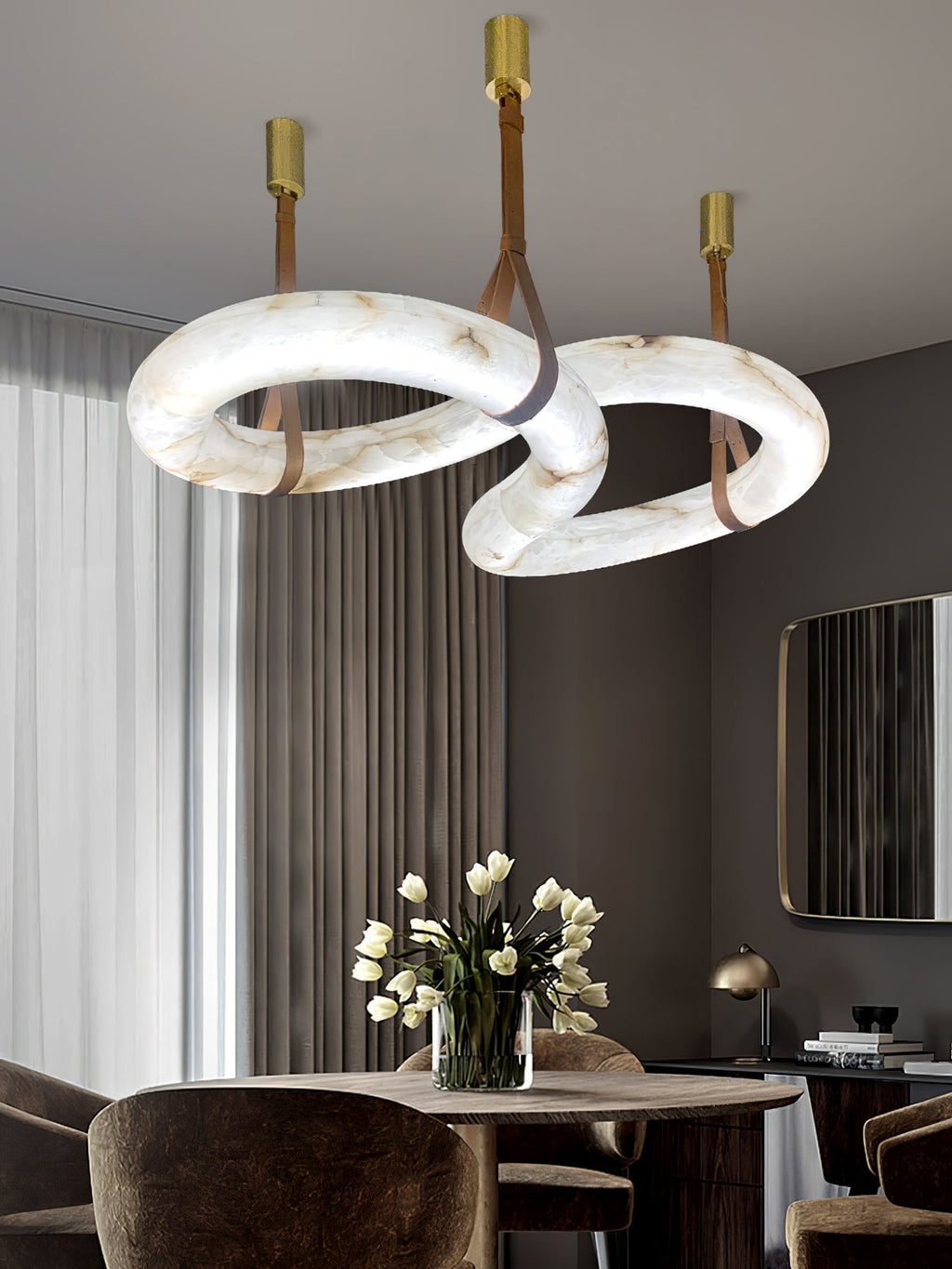 Althaen Lustre Albâtre Marron Luxe Postmoderne - Neutralighting