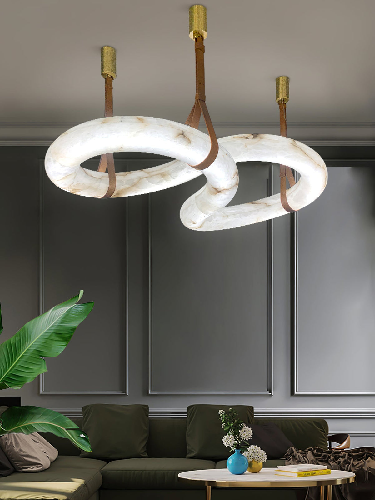 Althaen Lustre Albâtre Marron Luxe Postmoderne - Neutralighting