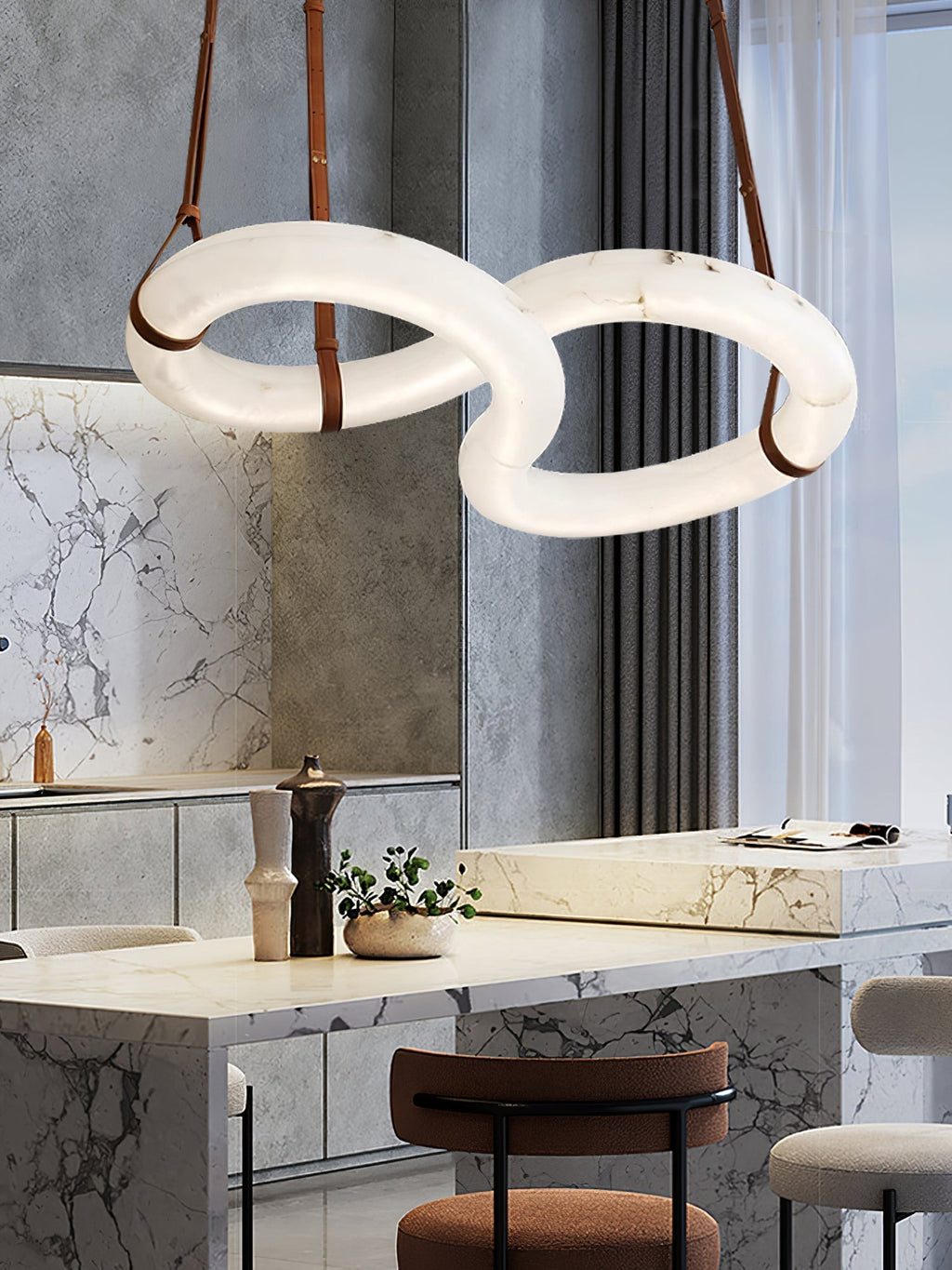 Althaen Lustre Albâtre Marron Luxe Postmoderne - Neutralighting