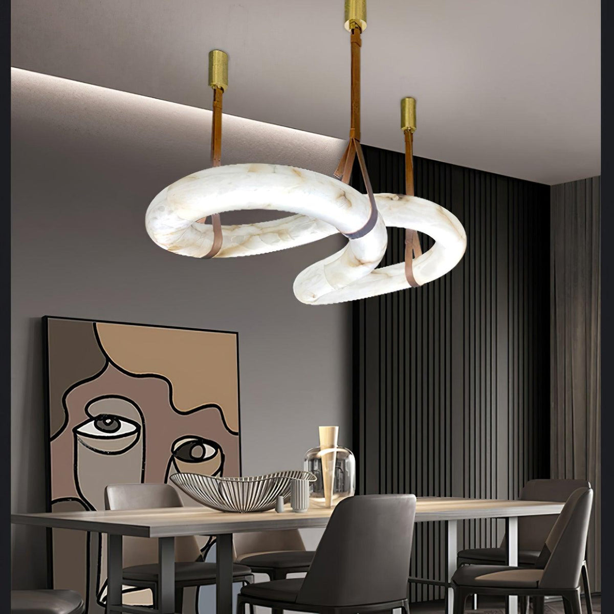 Luste Lampe Suspendue À Boucle Fermée en Albâtre - Neutralighting