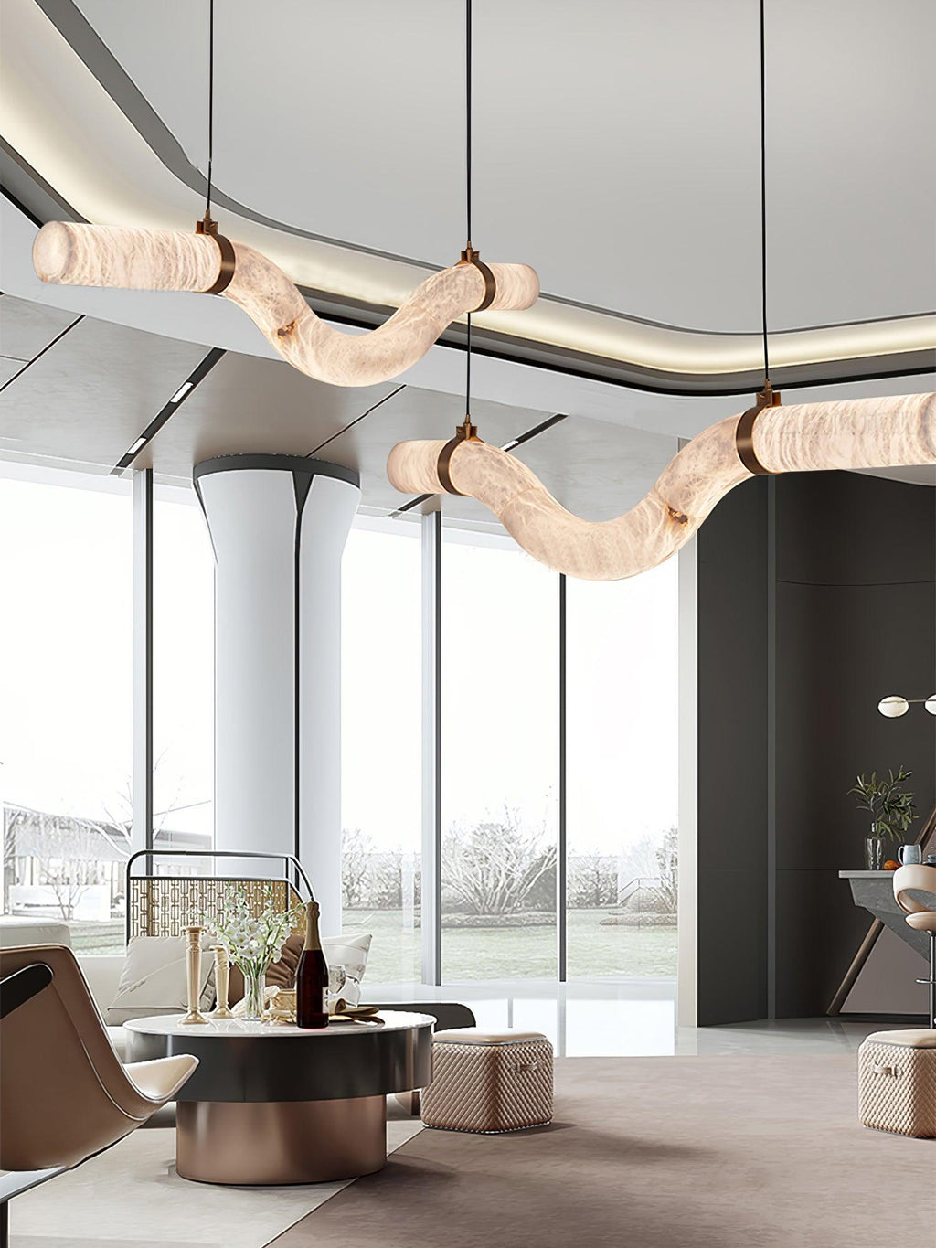 Luste Lampe Suspendue À Boucle Fermée en Albâtre - Neutralighting
