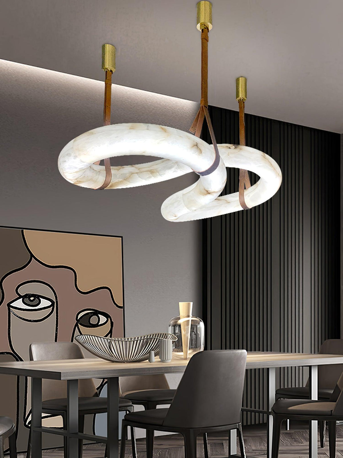 Luste Lampe Suspendue À Boucle Fermée en Albâtre - Neutralighting