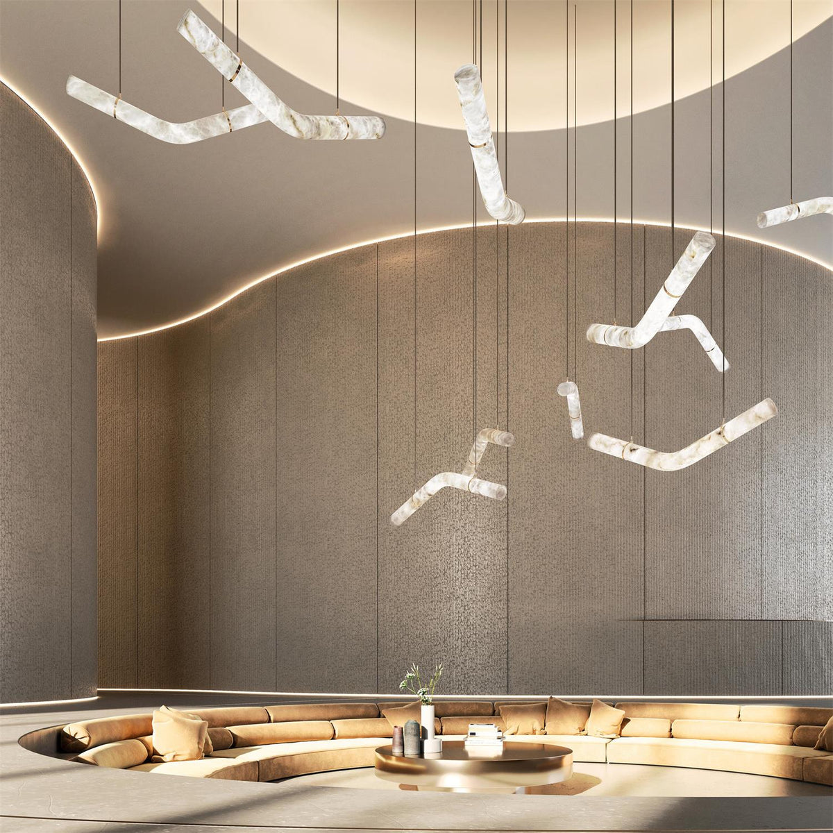 Luste Lampe Suspendue À Boucle Fermée en Albâtre - Neutralighting