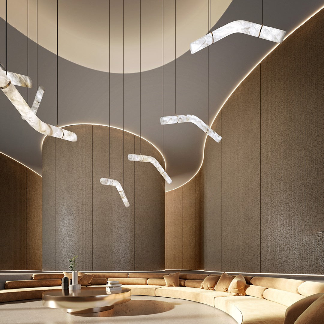Luste Lampe Suspendue À Boucle Fermée en Albâtre - Neutralighting
