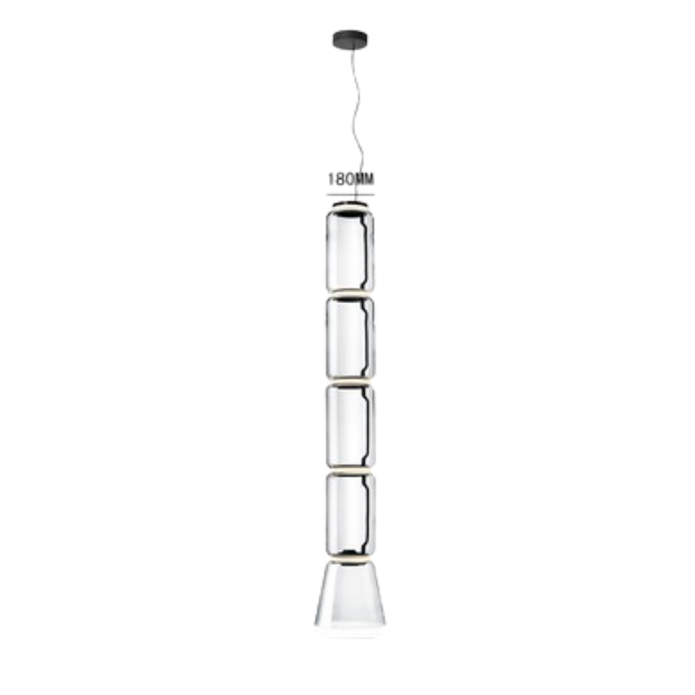 Valentina Luminaires Suspensions LED Cylindre Minimalisme Métal/Verre Transparent Salon/Chambre à Coucher - Neutralighting