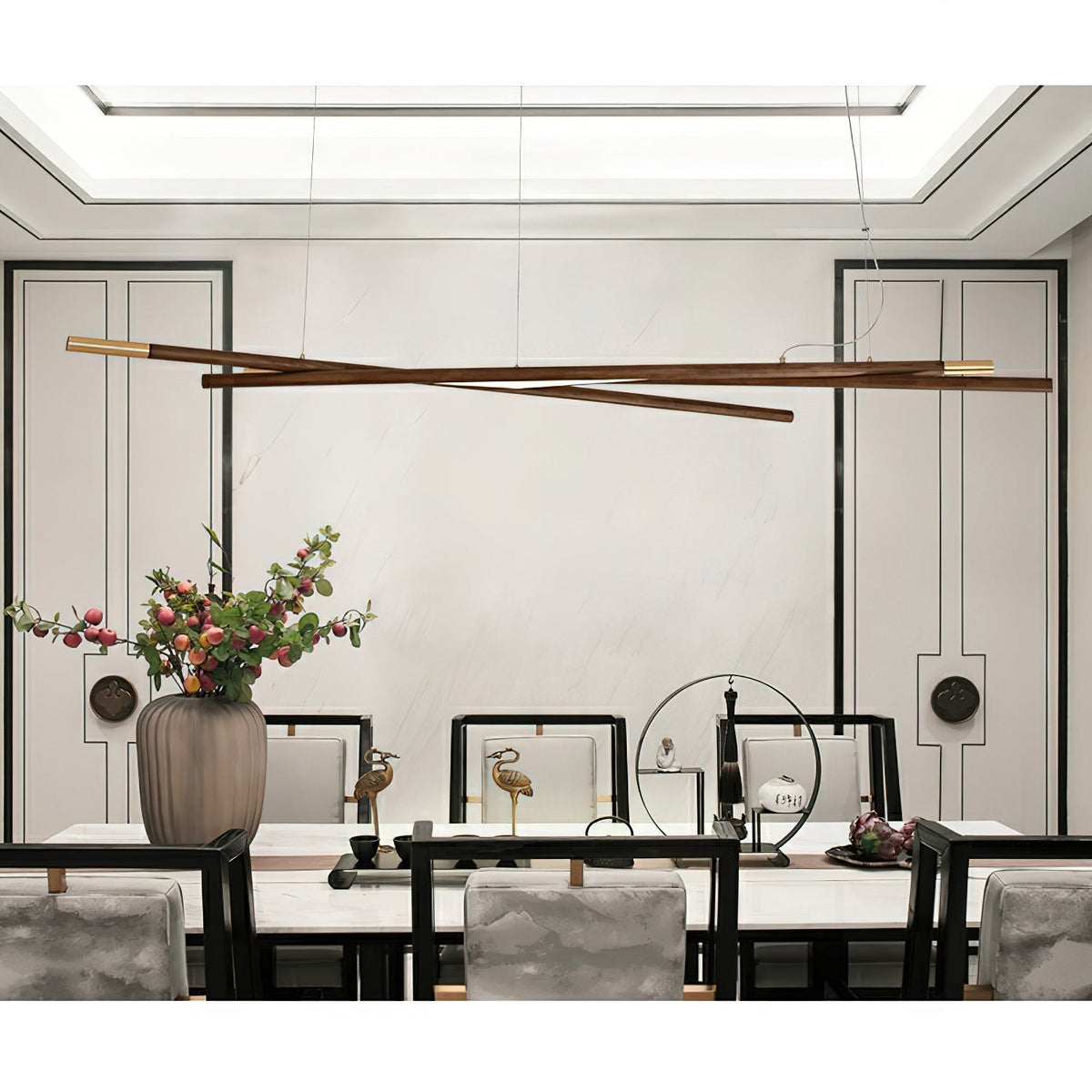 Aurora Lustre Bois Linéaire LED - Neutralighting
