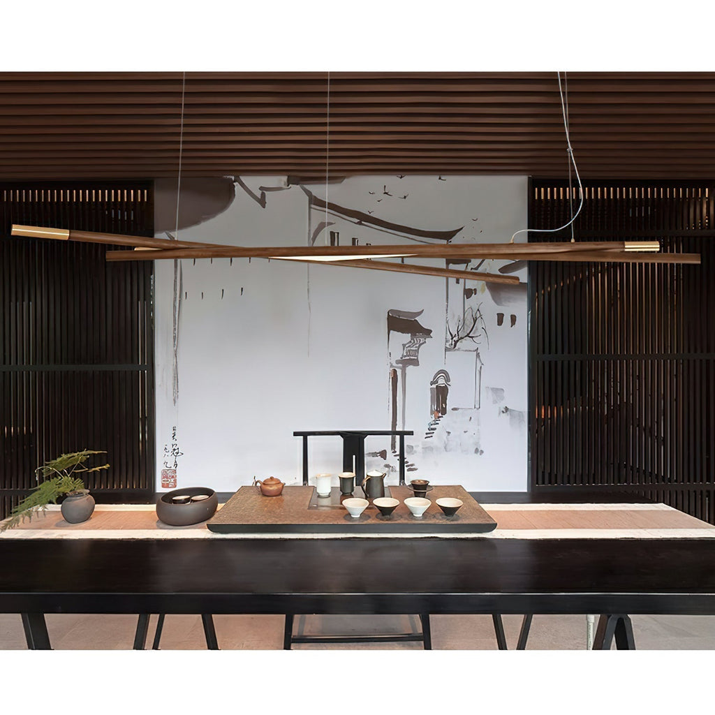 Aurora Lustre Bois Linéaire LED - Neutralighting
