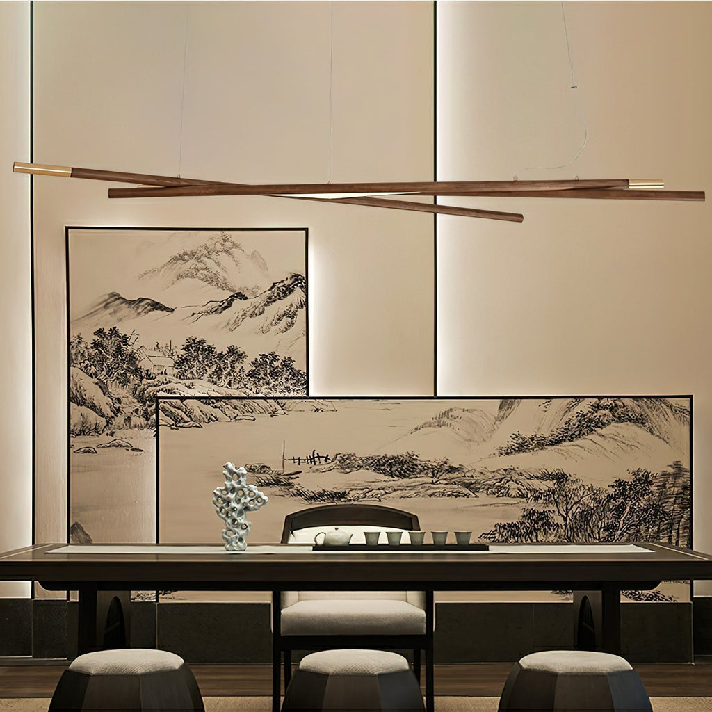 Aurora Lustre Bois Linéaire LED - Neutralighting