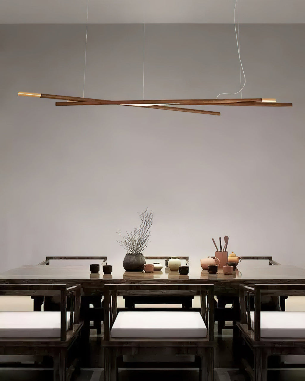Aurora Lustre Bois Linéaire LED - Neutralighting