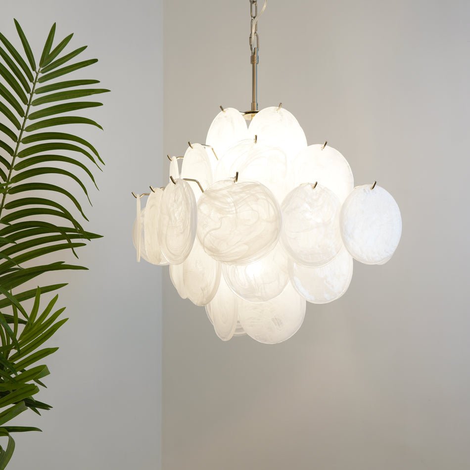 Aurora Lustre en Verre de Murano Blanc - Neutralighting