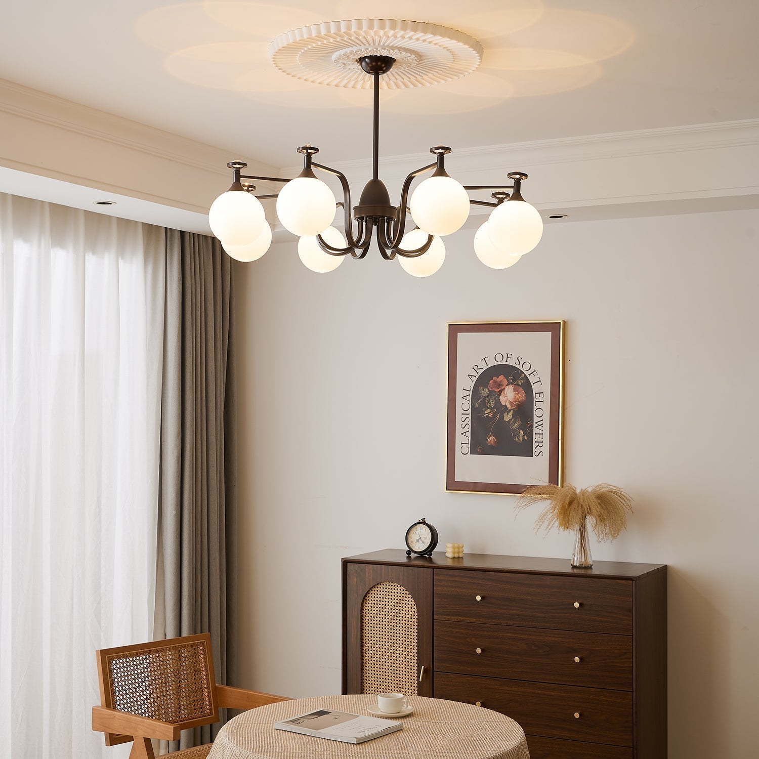 Zotheira Chandelier Élégance Verre Vintage - Neutralighting